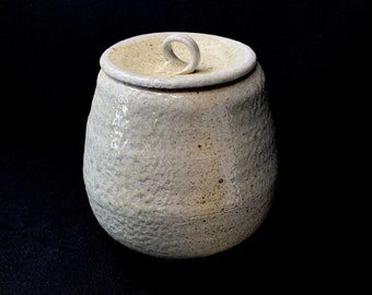 Salt fired lidded Jar, covered jar