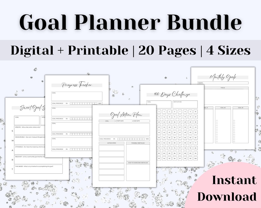 Goal Planner Printable Digital Goal Planner Kit 2023 Goals - Etsy