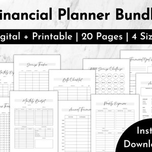 Financial Planner Finance Planner Bundle Budget Planner Budget Binder Budget Tracker Planner Finance Planner Digital Finance Tracker