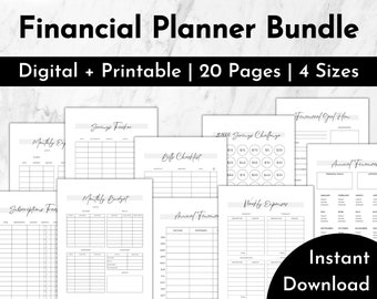 Financial Planner Finance Planner Bundle Budget Planner Budget Binder Budget Tracker Planner Finance Planner Digital Finance Tracker