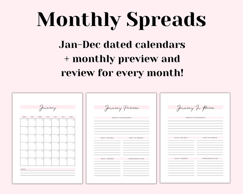 Pink Serpentine 12 Month Planner