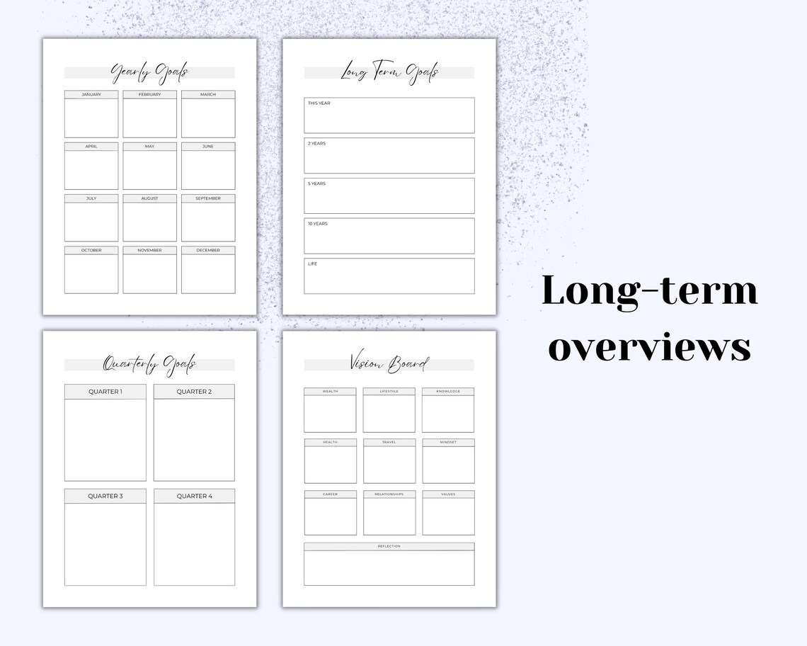 Goal Planner Printable Digital Goal Planner Kit 2024 Goals 2024 Goal ...