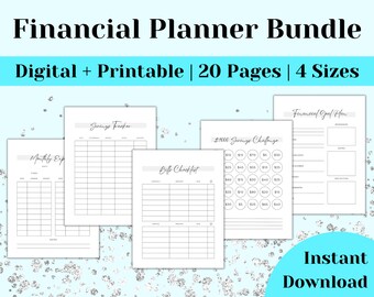 Financial Planner Finance Planner Bundle Budget Planner Budget Binder Budget Tracker Planner Finance Planner Digital Finance Tracker