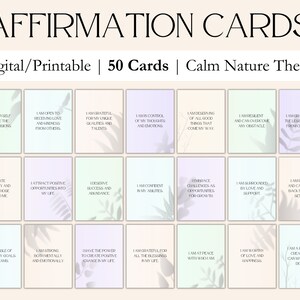 Affirmation Cards Printable Positive Affirmation Cards Deck Daily Affirmation Cards Digital Mindfulness Cards Motivation Cards Manifestation