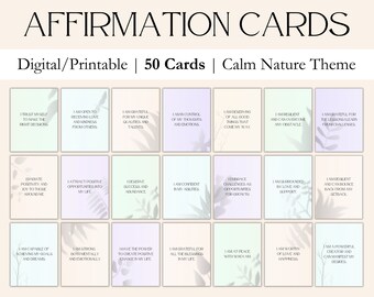 Affirmation Cards Printable Positive Affirmation Cards Deck Daily Affirmation Cards Digital Mindfulness Cards Motivation Cards Manifestation