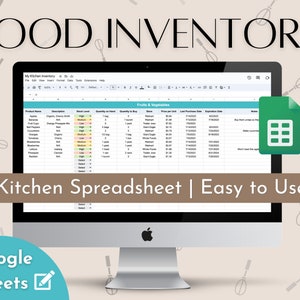Lebensmittelinventar, Kücheninventar, Speisekammerinventar, Lebensmittel-Tracker, Einkaufsliste, Vorlage, Lebensmitteleinkaufsliste, Küche, Speisekammer, Organisation