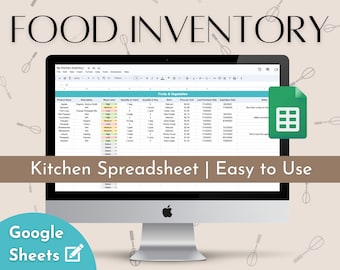Food Inventory Kitchen Inventory Pantry Inventory Food Tracker Grocery List Template Grocery Shopping List Kitchen Pantry Organization