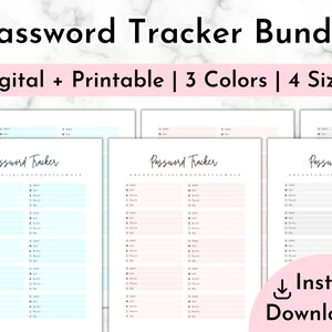 Password Tracker Printable Password Log Printable Password Keeper Password Template Password Book Password Tracker Digital Password Planner