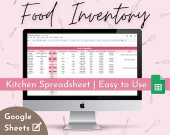 Food Inventory Kitchen Inventory Pantry Inventory Food Tracker Grocery List Template Grocery Shopping List Kitchen Pantry Organization
