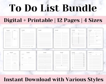 To Do List Bundle To Do List Printable To Do List Digital To Do List Planner Printable To Do List Binder Printable To Do List Template