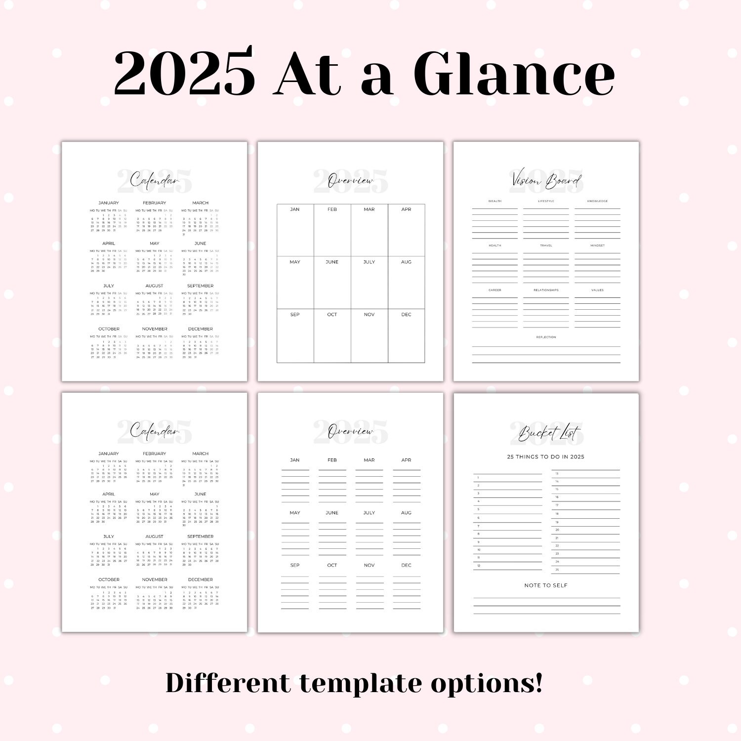 2025 Planner 2025 Digital Planner 2025 Planner Bundle Dated Planner Dated Digital Planner