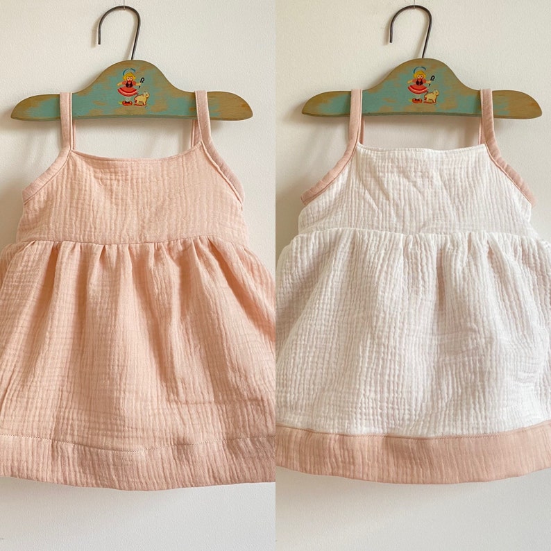 flower girl Cotton Muslin sensory dress pink dress Reversible Girls Dress soft dress twirly summer dress ballerina