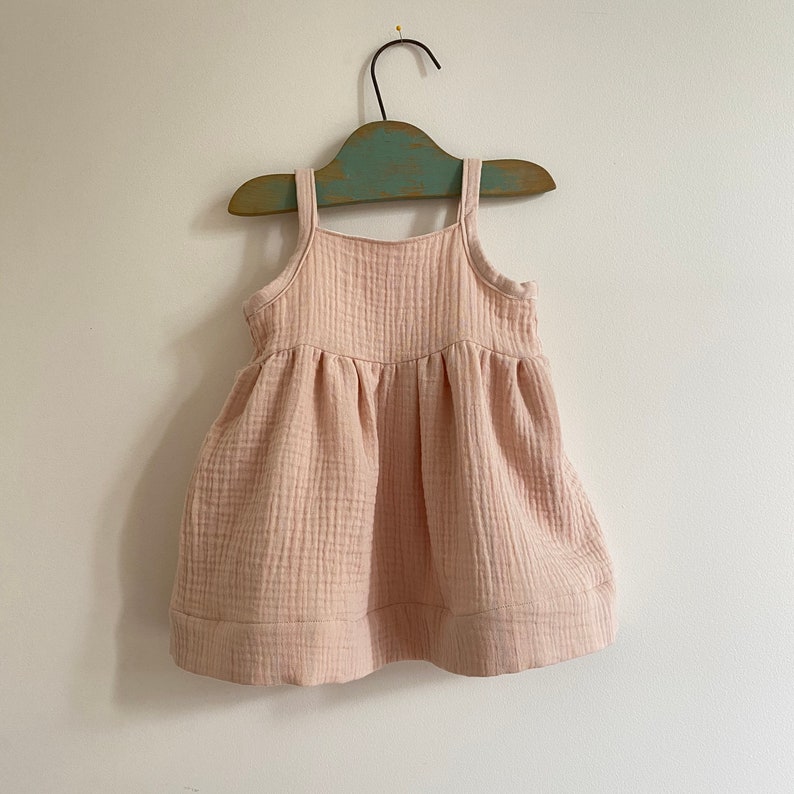 flower girl Cotton Muslin sensory dress pink dress Reversible Girls Dress soft dress twirly summer dress ballerina