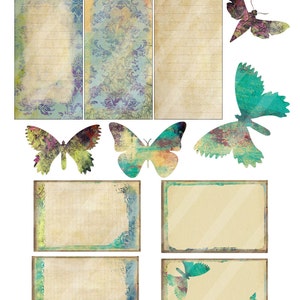 Printable Journal Kit Ephemera Digital Collage Sheet Garden of Dreams ...