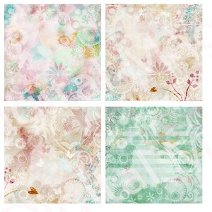 12 X 12 Digital Paper Pack Scrapbook Collage Sheet Butterflies Flowers ...