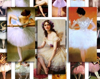 domino images Ballet Dancers digital collage sheet for pendants 1 x 2 inches printable digital instant download