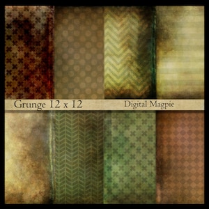 Digital paper pack dark grunge background printable digital scapbook paper shabby grungy instant download 12 x 12