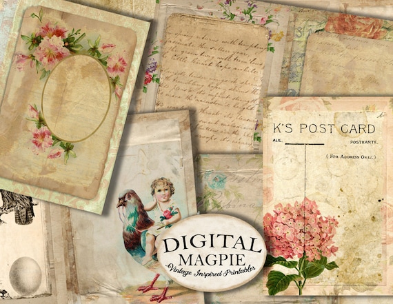 printable journal pages layered vintage old paper digital pack grunge shabby junk journal kit collage sheet journaling download scrapbook printable old paper