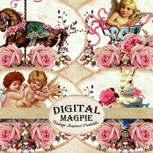 Shabby Chic Printable Tags Labels Digital Collage Sheet Oval Images ...
