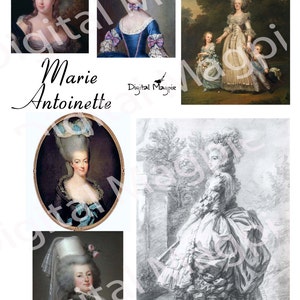 Marie Antoinette Printable Digital Collage Sheet Instant Download ...