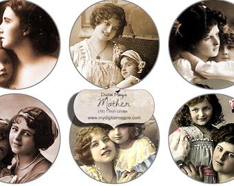 Mothers Day bottlecap images 1 inch circles printable digital collage sheet vintage pendant instant download               craft image