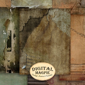Pacchetto carta digitale strappato e strappato scuro sfondo grungy stampabile carta carta cartone squallido grunge download istantaneo