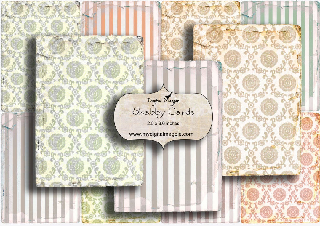 Shabby Cards Digital Printable Collage Sheet Tags Atc Background ...