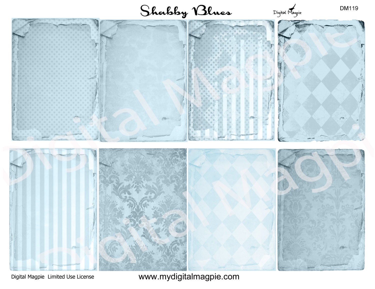 Shabby Chic Digital Printable Collage Sheet Tags Atc Background Instant ...