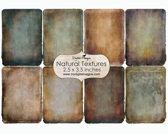 natural texture atc digital background paper grunge tattered shabby scrapbook 2.5 x 3.5 collage sheet aged vintage old paper earth tones