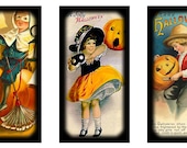Digital collage sheet halloween vintage domino 1x2 inch instant download images for pendants jewelry printable retro