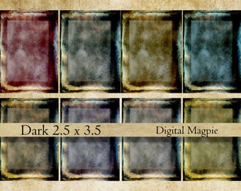 Dark texture atc digital background paper grunge tattered shabby scrapbook tags 2.5 x 3.5 collage sheet aged vintage old paper distressed