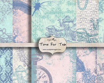 shabby chic vintage digital paper collage sheet scrapbook paper 12 x 12 paper shabby printable