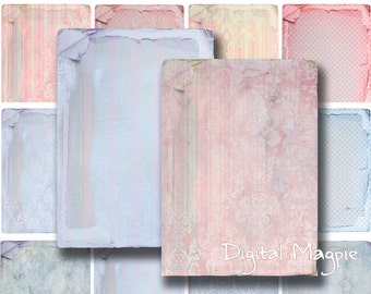 16 Shabby Chic Backgrounds Digital Collage Sheets to download