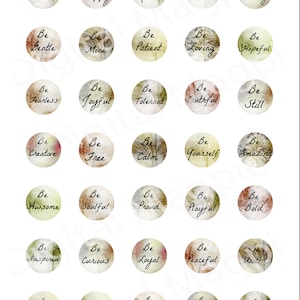 One Inch Quote 1 Inch Circles Inspirational Quotes Digital Collage Sheet Pendant ...