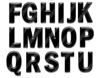 black digital alphabet clipart digital scrapbooking alphabet letters 3d alpha clip art png jpg