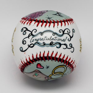 Wedding Baseball-  Personalized Wedding Gift, Bride and Groom, Wedding Date