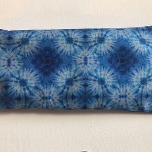 Flax Seed Rest Reiki and Relaxation HERBAL EYE PILLOW in Blue Blast fabric: Euphrosyne Blend image 1