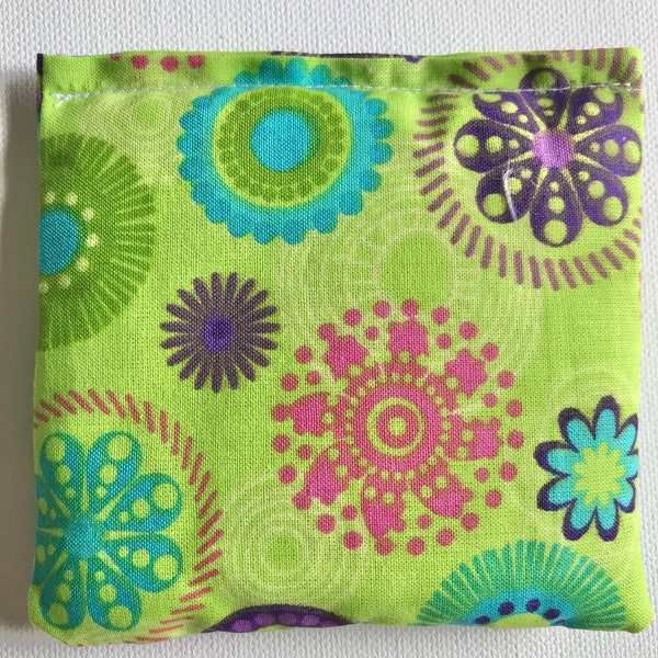 HERMES Blend Reiki Rest and Relaxation Small Square Herbal Dream Pillow in Hippy Green fabric