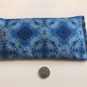 Flax Seed Rest Reiki and Relaxation HERBAL EYE PILLOW in Blue Blast fabric: Euphrosyne Blend image 2