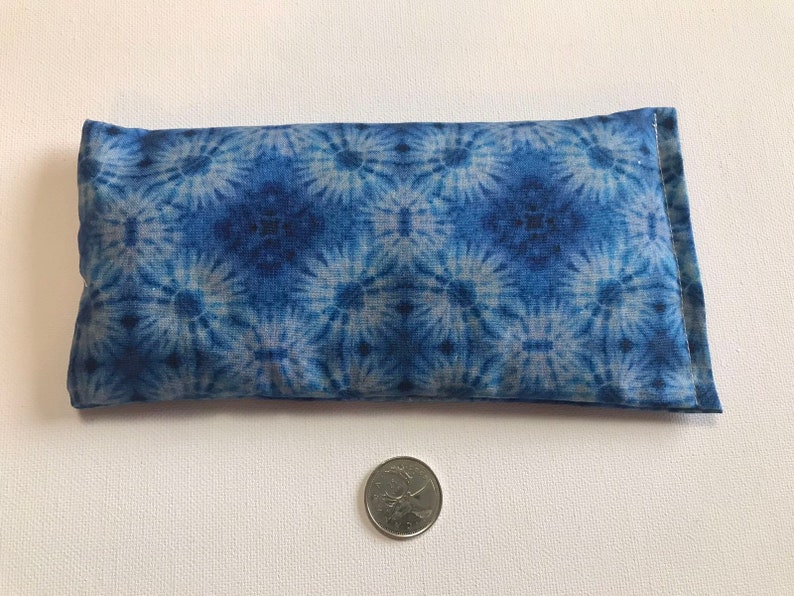 Flax Seed Rest Reiki and Relaxation HERBAL EYE PILLOW in Blue Blast fabric: Euphrosyne Blend image 2