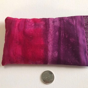Flax Seed Rest Reiki and Relaxation HERBAL EYE PILLOW in Purple and Pink Tie Dye fabric : Charites Blend image 3