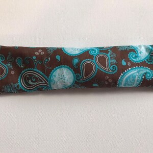 Flax Seed Rest Reiki und Entspannung KRÄUTER AUGENKISSEN in Aqua und Braun Paisley: Charites Blend Bild 1