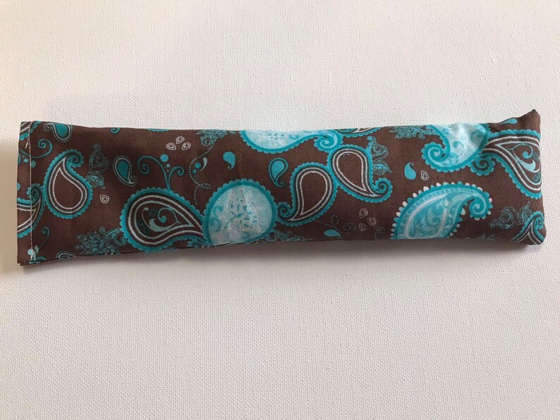 Flax Seed Rest Reiki und Entspannung KRÄUTER AUGENKISSEN in Aqua und Braun Paisley: Charites Blend Bild 1