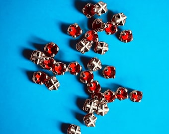 Piedras de imitación Light Siam: 12 strass/3 mm Rose Montee para coser en zapatillas rojo rubí