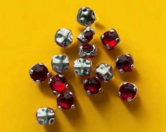 Siam Rhinestones: 12ss/3 mm Rose Montee Sew On Rhinestones para zapatillas rojo rubí