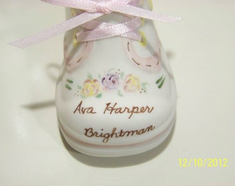porcelain baby shoe ornament