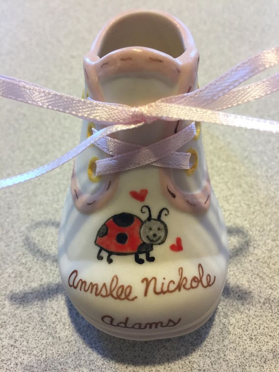 Personalized Handpainted Baby Shoe 