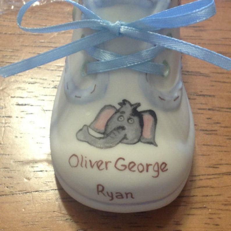 Personalized Porcelain Duck Baby Shoe Keepsake Etsy