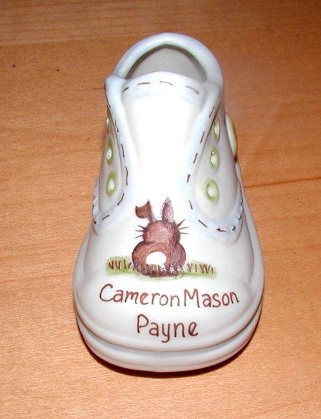 Personalized Bunny Baby Shoe Keepsake Etsy