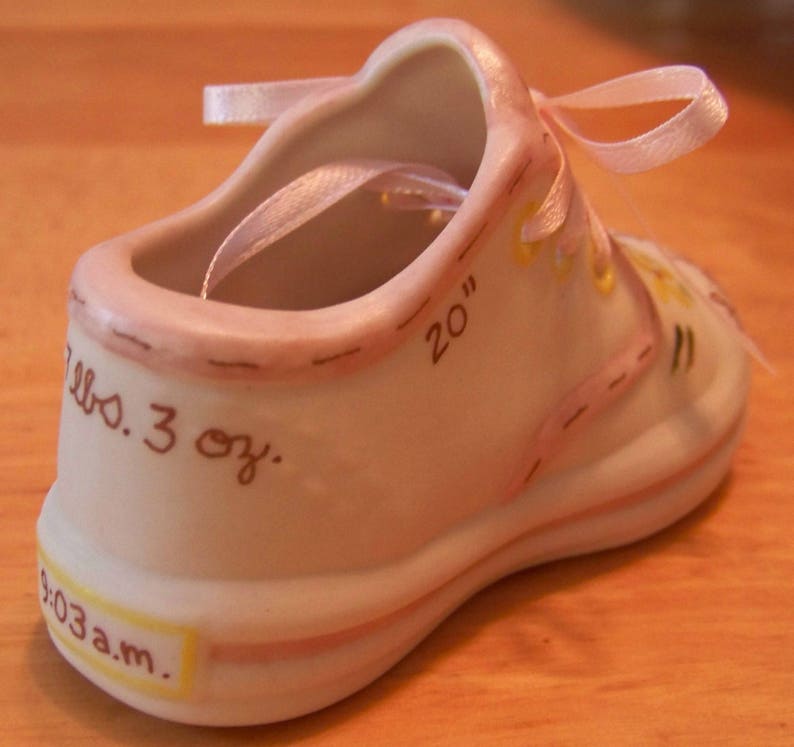 Personalized Porcelain Floral Baby Shoe Keepsake Etsy